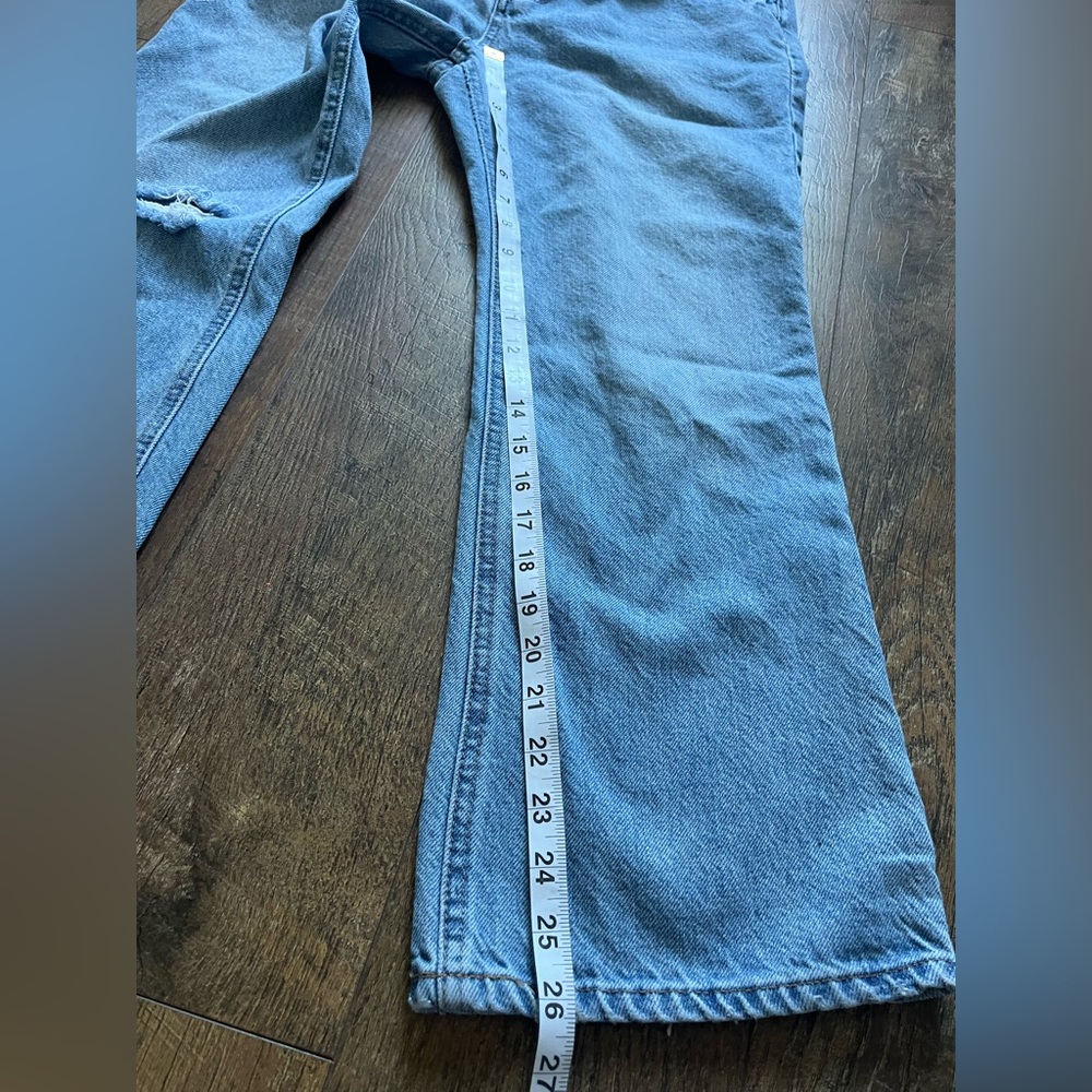 H&M High-Rise Light Blue Button-Fly Straight Jeans 8x26 - Picture 6 of 13